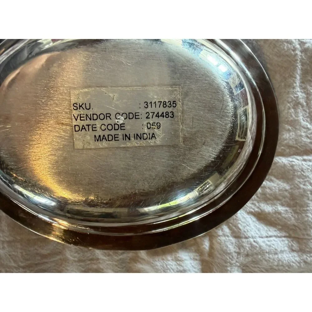 Bombay Silverplated Jam Butter Serving Dish with Jam/Butter Knife  Made in India